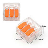 Kompakt 3 csatlakozós vezeték összekötő, max. 32A (kompatibilis Wago 211-413-vel)