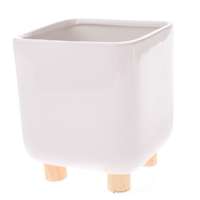 4-Home Roland kerámia virágtartó fehér, 14,2 x 16,6 cm