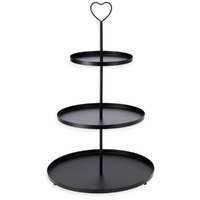 4-Home Fém polcos szekrény 3 emeletes, 30 × 30 × 48 cm,fekete, fekete