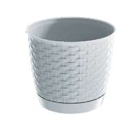 4-Home Ratolla Round műanyag virágtartó, fehér, átmérő: 16,5 cm, fehér, 16,5 cm átmérő