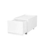 Phoenix Wave Junior Snow moduláris tárolódoboz kerekekkel 43,4 x 27,2 x 22 cm, fehér, keskeny - 1 fiók - kerekek