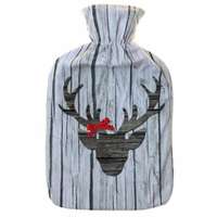 4-Home Barna rénszarvas termofor palack polár huzattal