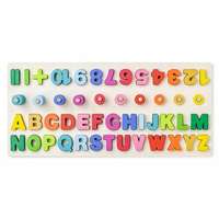 Woody Woody Didaktikus tábla számlálóval, betűkkel és számokkal, 51 x 4 x 23,5 cm