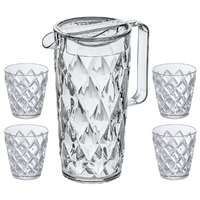 Koziol Koziol kancsó 4 pohárral CRYSTAL, 1,6 l