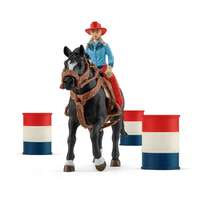 Schleich Schleich 42576 hordóverseny cowgirllel
