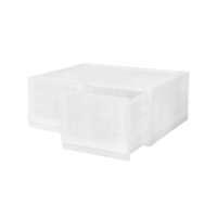 Phoenix Wave twin Mist moduláris tárolódoboz kerekek nélkül 54,6 x 43,4 x 22 cm, átlátszó, széles - 2 fiók