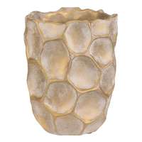 Autronic Plástev beton virágtartó, méret M, szélesség 16cm, bézs-arany