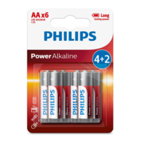 Philips Philips AA 1,5 V Power Alkaline elem, 4 + 2 db