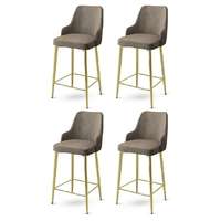 Hanah Home Enox Cappuccino és Gold bárszék szett, 4 db, kávé, 4 db