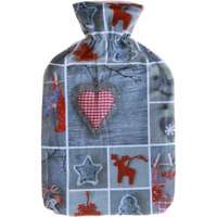 4-Home Termofor palack karácsonyi mintás polár huzattal