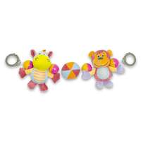 Baby Mix Baby Mix Víziló és majom gyerek csörgő babakocsihoz , 28 cm