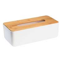 Aqualine AQUALINE 3763 Snow papírtörlő-tartó 26,2 x 9 x13,2 cm, fehér/bambusz