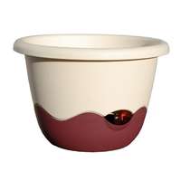 Plastia Mareta 25 önöntöző virágtartó, csontszínű +bordó, függesztett, bézs, 25 cm átmérőjű