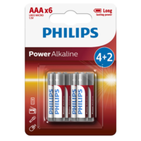 Philips Philips AAA 1,5 V Power Alkaline elem, 4 + 2 db