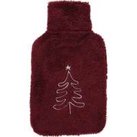 4-Home Christmas tree termofor palack gyapjú hatású huzattal piros, 33 x 19 cm