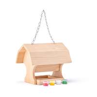 4-Home Woody fa madáretető, 4 színű, ecsettel, 19 x 13,5 x 16 cm