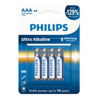 Philips Philips AAA 1,5 V Ultra Alkaline elem, 4 db