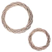 Autronic 2 db fonott koszorú készlet, szürke, 35 és 25 átmérőjű cm
