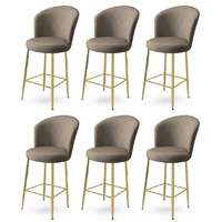 Hanah Home Fora Cappuccino és Gold bárszék szett, 6 db, kávé, 6 db