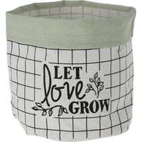 4-Home Let Love Grow textil virágtartó kaspó, 20 x 1 8 cm, világoszöld