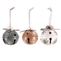 Autronic Függő karácsonyi csengettyű készlet, 6 db, fém, átmérő 5 cm