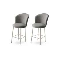 Hanah Home Fora Grey and Chrome bárszék szett, 2 db, szürke, 2 db