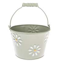 4-Home Flowers zöld fém virágtartó, 17,5 x 11,5 x 16,5 cm