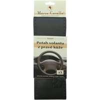 COMPASS COMPASS AX Varrható kormányvédő, valódi bőr, fekete