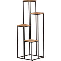 HOMEPRO Virágállvány, 4 szintes, fém és fa felület