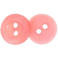Knoflíky Žirovnice Žirovnice 1 cm rózsaszín fényes 2 lyuk 366285L, 6 darabos készlet