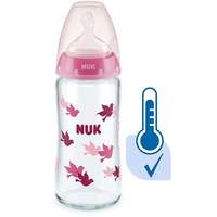Nuk NUK FC+ üveg cumisüveg hőmérséklet jelzővel 240 ml, rózsaszín