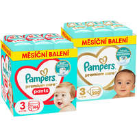 PAMPERS PAMPERS Premium Care 3, 200 db + Premium Care Pants 3, 144 db
