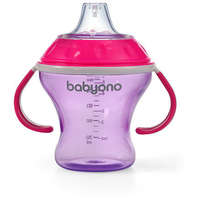Babyono BabyOno Csöpögésmentes tanulópohár puha ivócsőrrel, 180 ml, rózsaszín