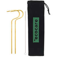 Ecocare ECOCARE Környezetbarát fém szívószál arany 2 db