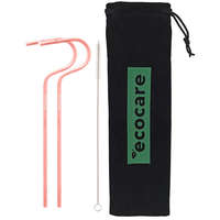 Ecocare ECOCARE Környezetbarát fém szívószál rózsaszín 2 db