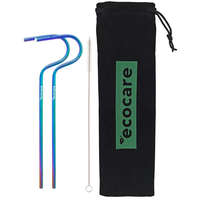 Ecocare ECOCARE Környezetbarát fém szívószál Rainbow 2 db