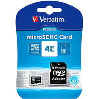 Verbatim Verbatim MicroSDHC 4GB Class 10 + SD adapter