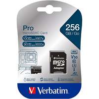 Verbatim Verbatim MicroSDXC 256GB Pro + SD adapter
