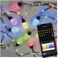 EMOS EMOS GoSmart LED party fényfüzér, 15× izzó, 15 m, kültéri és beltéri, RGBIC, WiFi