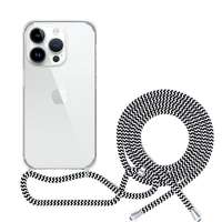 Epico Epico iPhone 13 Pro fekete-fehér átlátszó tok nyakpánttal