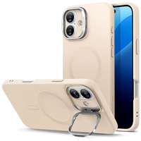 ESR ESR Cloud Soft Case with Stash Stand (HaloLock), Compatible with iPhone 16 Plus, Light Tan tok