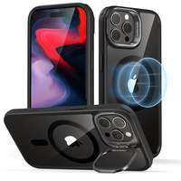 ESR ESR Classic Hybrid Case with Stash Stand (HaloLock), Compatible with iPhone 15 Pro Max, Clear Black tok