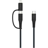 FIXED FIXED Cable USB-C to USB-C + Lightning - PD, 1,2m, MFi, PD, 60W, szürke