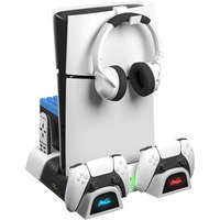Froggiex Froggiex FX-P5-C4-W PS5/PS5 Slim Multifunctional Cooling Stand + Headset holder