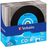 Verbatim VERBATIM CD-R AZO 700MB, 52x, vinyl, slim case, 10db