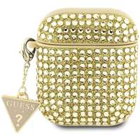 GUESS Guess Rhinestones Triangle Metal Logo tok AirPods 1/2 Gold