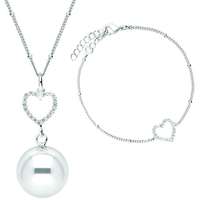 Bola Bola Rolnička ezüst kristályszív és karkötő