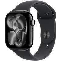 Apple Apple Watch Series 11 Cellular 46mm Kozmoszfekete alumínium tok Fekete sportszíjjal - S/M