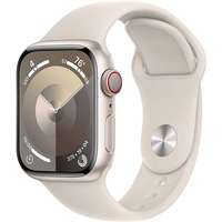 Apple Apple Watch Series 9 41mm Cellular - csillagfény alumínium tok, csillagfény sport szíj, S/M