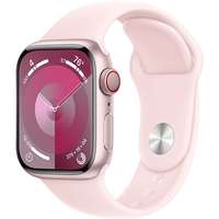 Apple Apple Watch Series 9 41mm Cellular - rózsaszín alumínium tok, világos rózsaszín sport szíj, M/L
